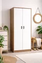 Armoire à vêtements avec 2 portes, étagères et penderie, pin Atlantique-Pierre de lune