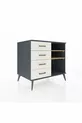 Commode Kronos 2 étagères 4 tiroirs Anthracite-Sapin/Mer de pierre