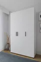 Armoire Niro 3 portes, avec tringle et étagères,  cm, blanc