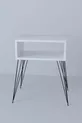 Table de chevet métallique sur pieds - Blanc