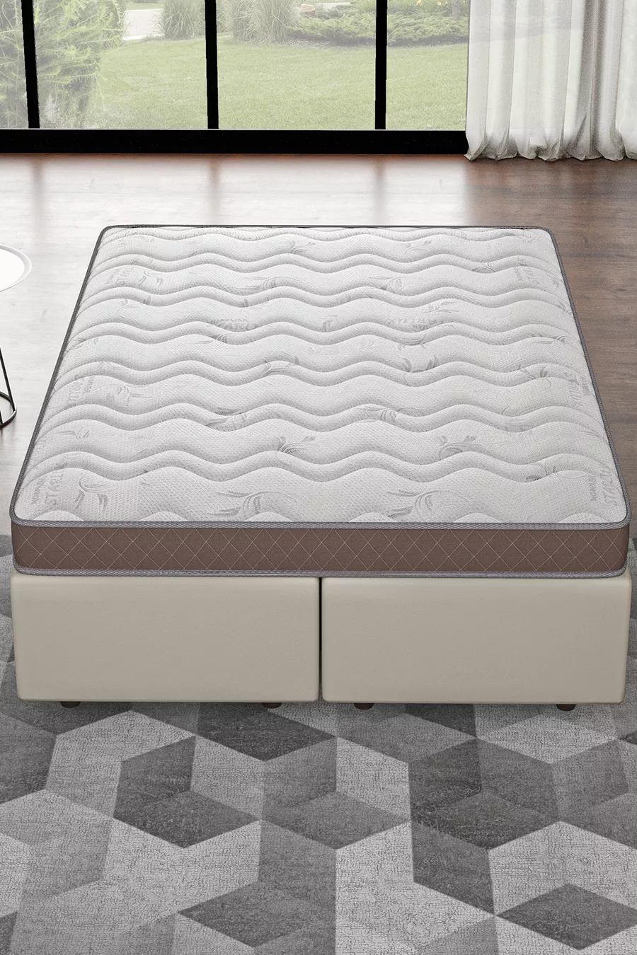 Matelas Full Orthopédique Bamboo Açelya, Tissu Tricoté Respirant, Options de Taille