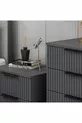 Table de chevet Kale Plus 2 tiroirs - Anthracite avec motif rayé en membrane
