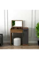 Coiffeuse avec miroir et armoire, couleur noyer et anthracite - Inci, disponible en 4 couleurs différentes