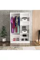 Armoire Berceste Blanche à 2 Portes Coulissantes avec Miroir et 8 Compartiments