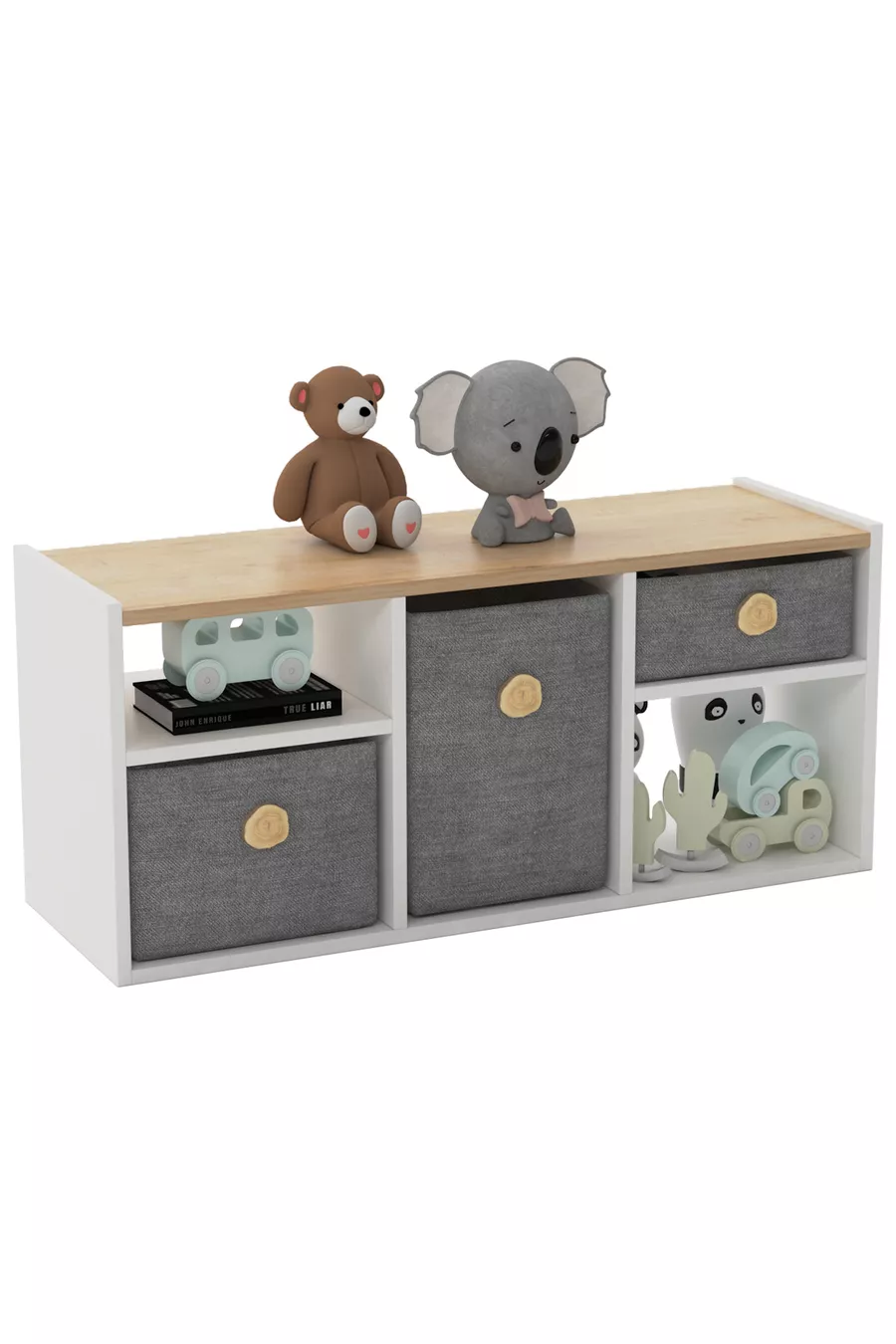 Armoire à jouets Bala Chêne blanc