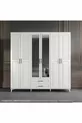 Ensemble de chambre à coucher complet en MDF blanc avec 6 portes, montage gratuit