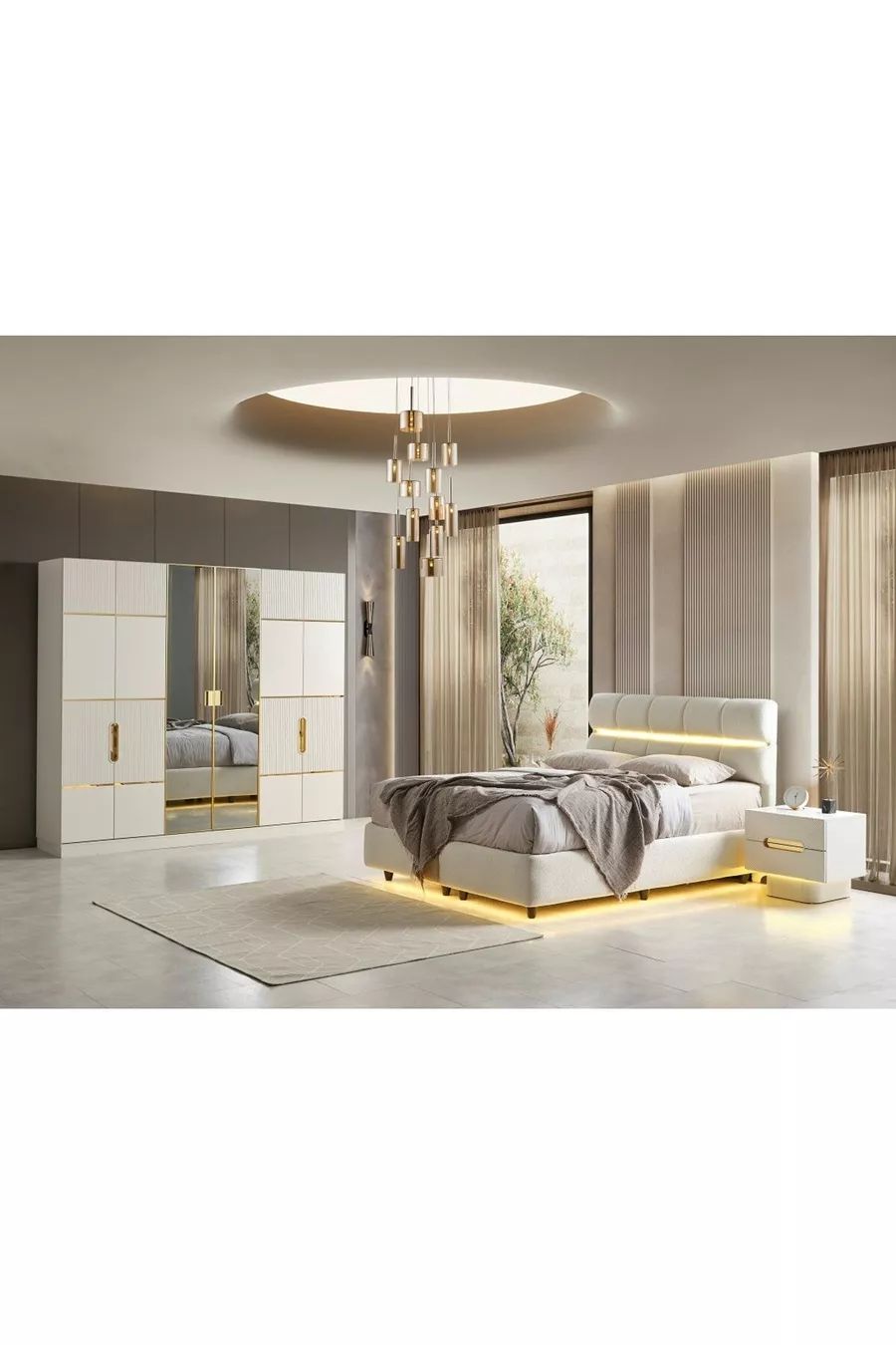 ENSEMBLE DE CHAMBRE À COUCHER BASEL EN MDF