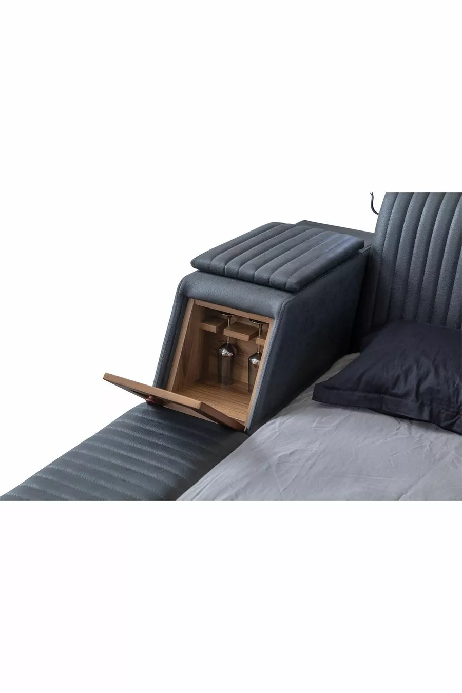 Lit intelligent avec massage et modules Sunshine TV, anthracite