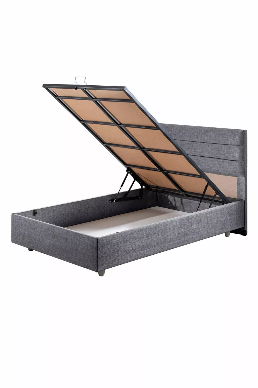Ensemble de lit Comfort Sofia avec base et tête de lit simple Gris