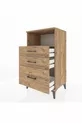 Table de chevet Hyperion avec une étagère et 3 tiroirs en pin-pin