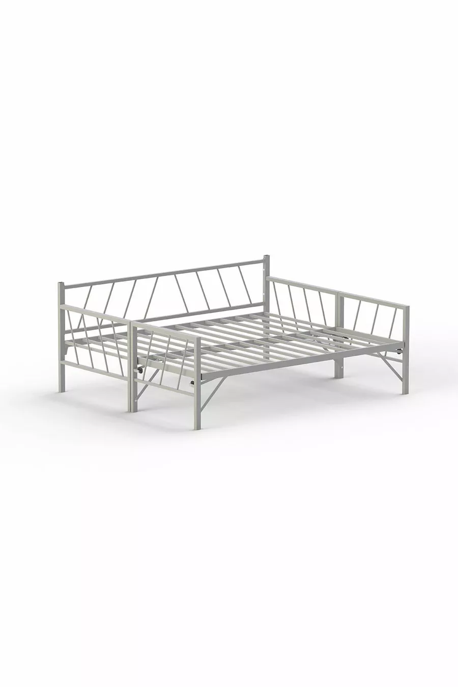 Lit-banquette Glory Yavrulu simple-double avec cadre en métal ensemble de lit blanc