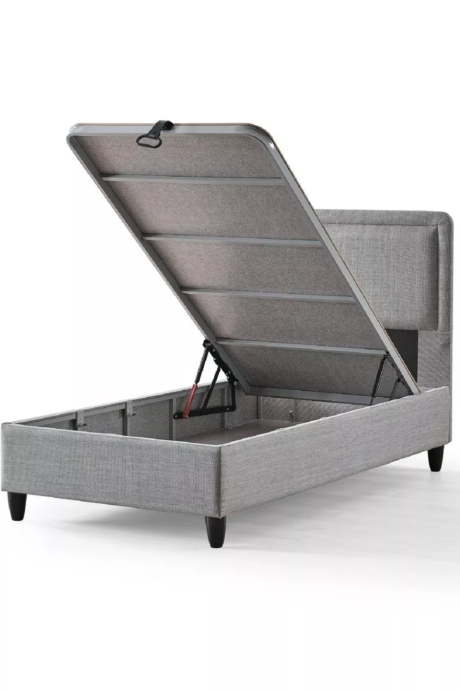 Ensemble 3 pièces Melisa : Sommier coffre une place + Matelas viscoélastique orthopédique antibactérien complet + Tête de lit