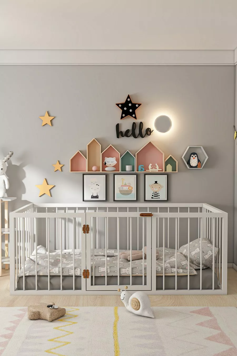 LIT EN BOIS POUR ENFANT FRODO AVEC PORTE MONTESSORI