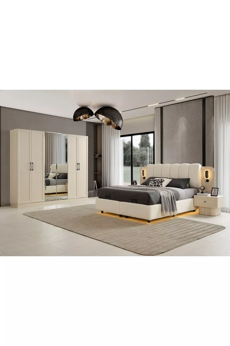 ENSEMBLE DE CHAMBRE À COUCHER HEYBELİ MDF