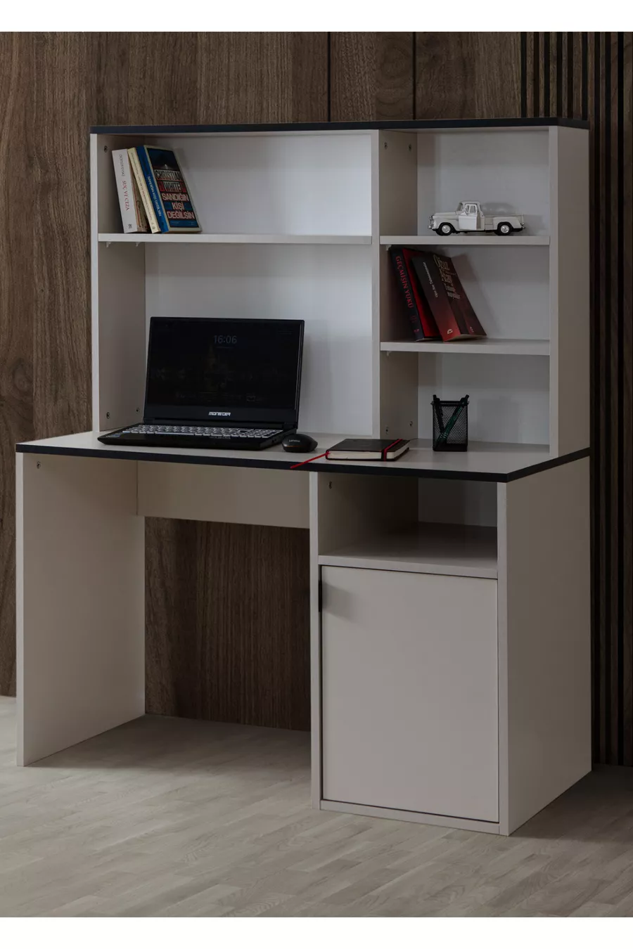 Ensemble de chambre pour jeunes Vegnum - Armoire à 4 portes Vegnum, Bureau Bali, Commode, Table de chevet