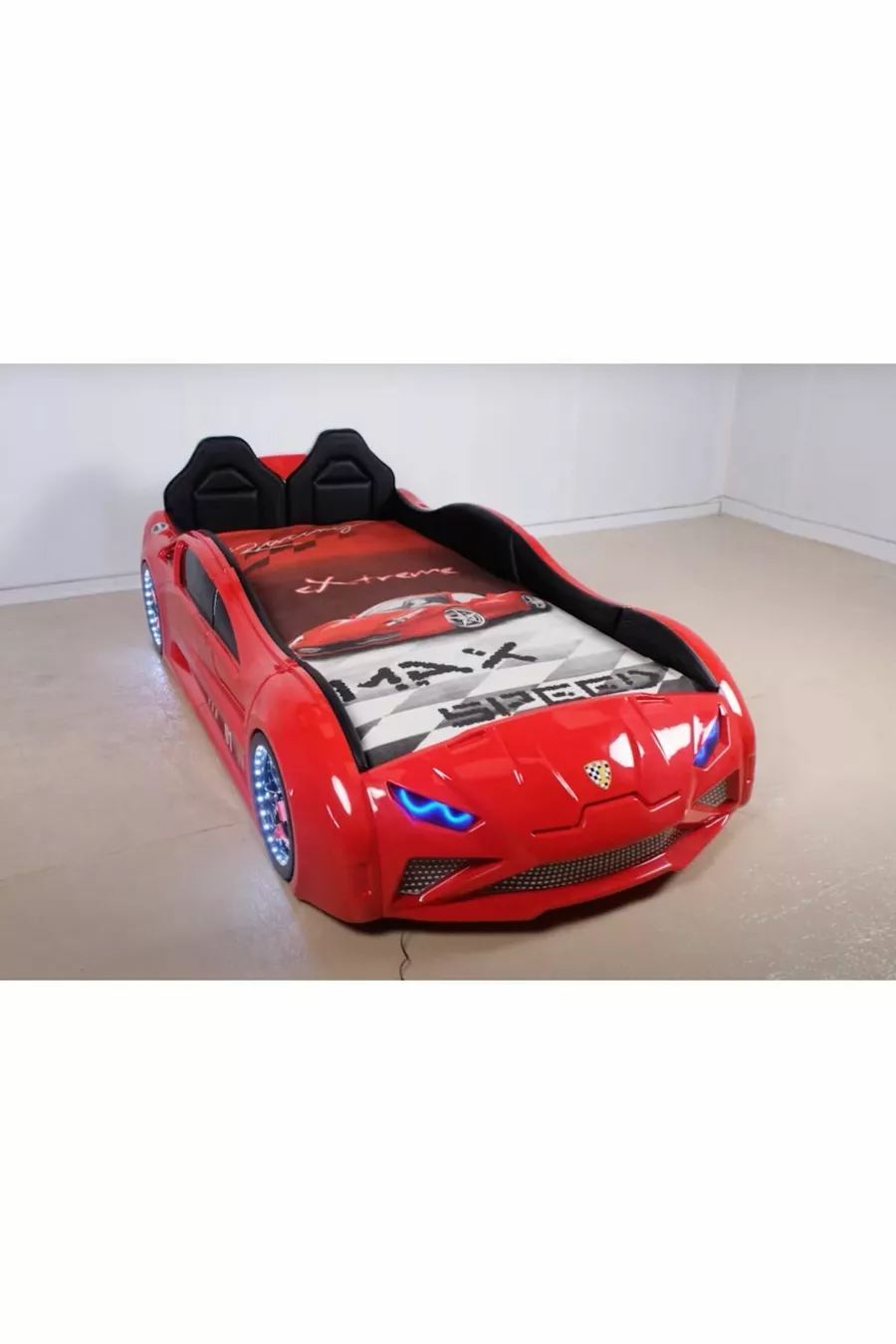 Supercarbeds - Lamborghini - Lit Voiture avec Roues - Extreme - Portes Ouvertes Vers le Haut - Rouge