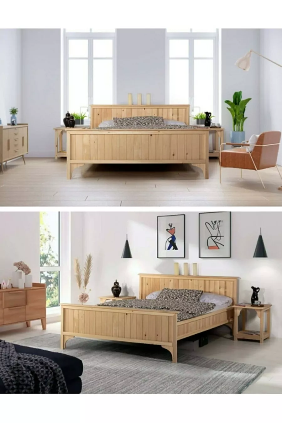 Lit en bois massif Mika