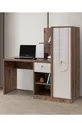 Ensemble de Chambre d'Adolescente Megan - Armoire à 4 Portes, Bureau, Commode, Bibliothèque, Table de Chevet