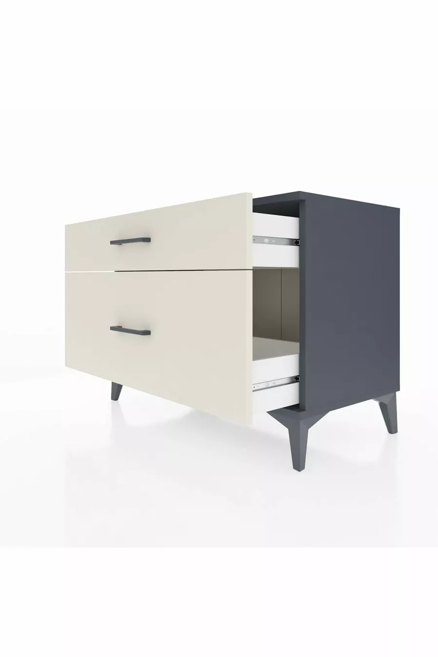 Commode Hyperion 2 tiroirs Anthracite-Pierres de lune