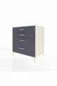 Commode Kronos 4 tiroirs Pierre de lune-Anthracite