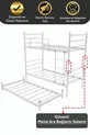 Lit superposé Trend avec couchette, compatible pour 3 personnes, lit en métal blanc