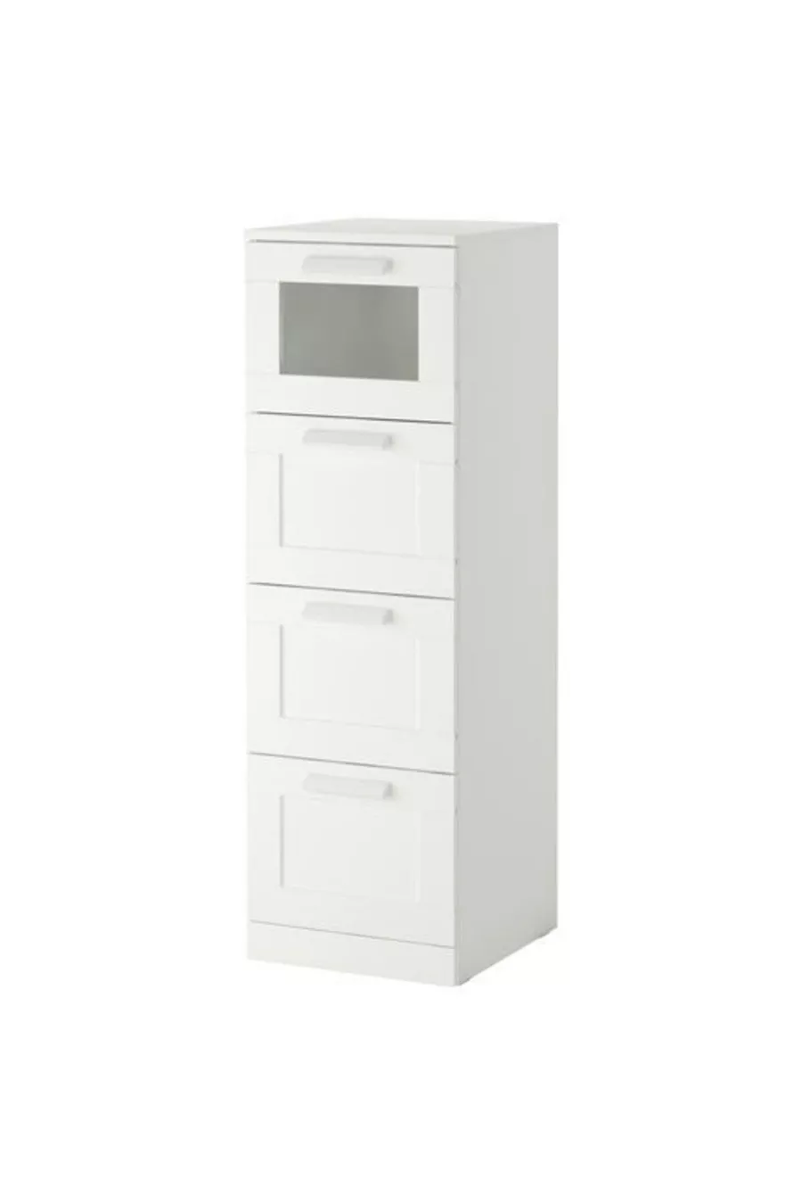 Brımnes, chiffonnier 4 tiroirs, cm, blanc-verre givré