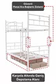 Koza Ranza Lit Superposé Compatible avec Matelas Blanc Métal Amovible
