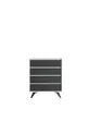 Commode Suvera 4 tiroirs Blanc-anthracite