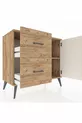 Commode Hyperion avec une étagère, 2 tiroirs et une porte, pin-pierre d'onyx/pin