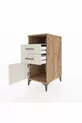 Table de chevet Kronos avec une étagère, 2 tiroirs et une porte, pin-gris
