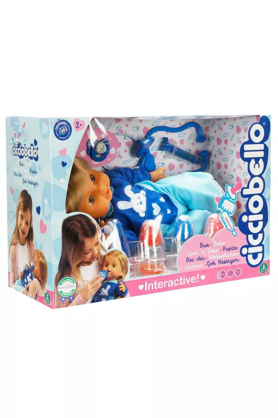 Je suis très malade | Bébé malade de  cm + Ensemble d'accessoires de médecin | Bébé aux joues rougies