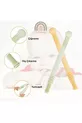 Suceur de dent pour bébé en silicone (hochet-tube à mâcher-paille) 2 hochets 1 brosse