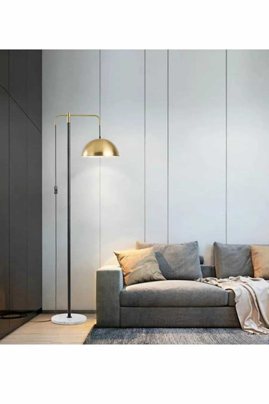 Lampadaire design vieilli noir
