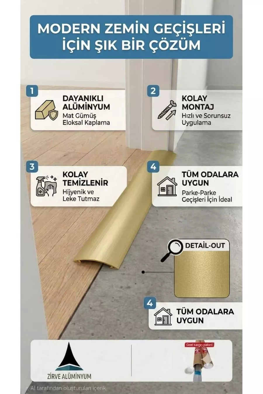 Profilé de seuil en aluminium jaune jusqu'à  cm Profilé spécial pour dessous de porte Profilé pour parquet dessous de porte Profilé de parquet