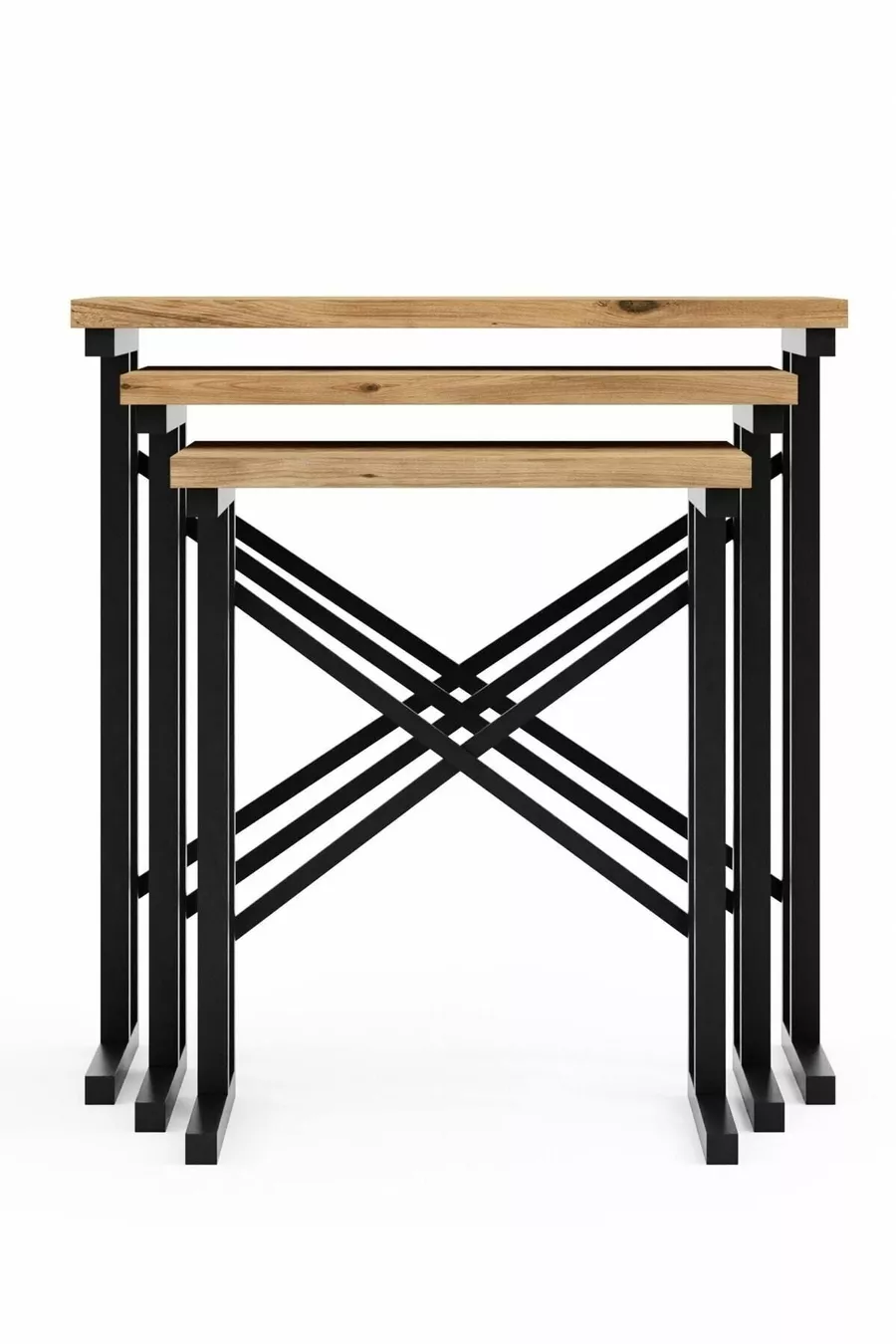 Table gigogne  en métal avec pieds - Pin