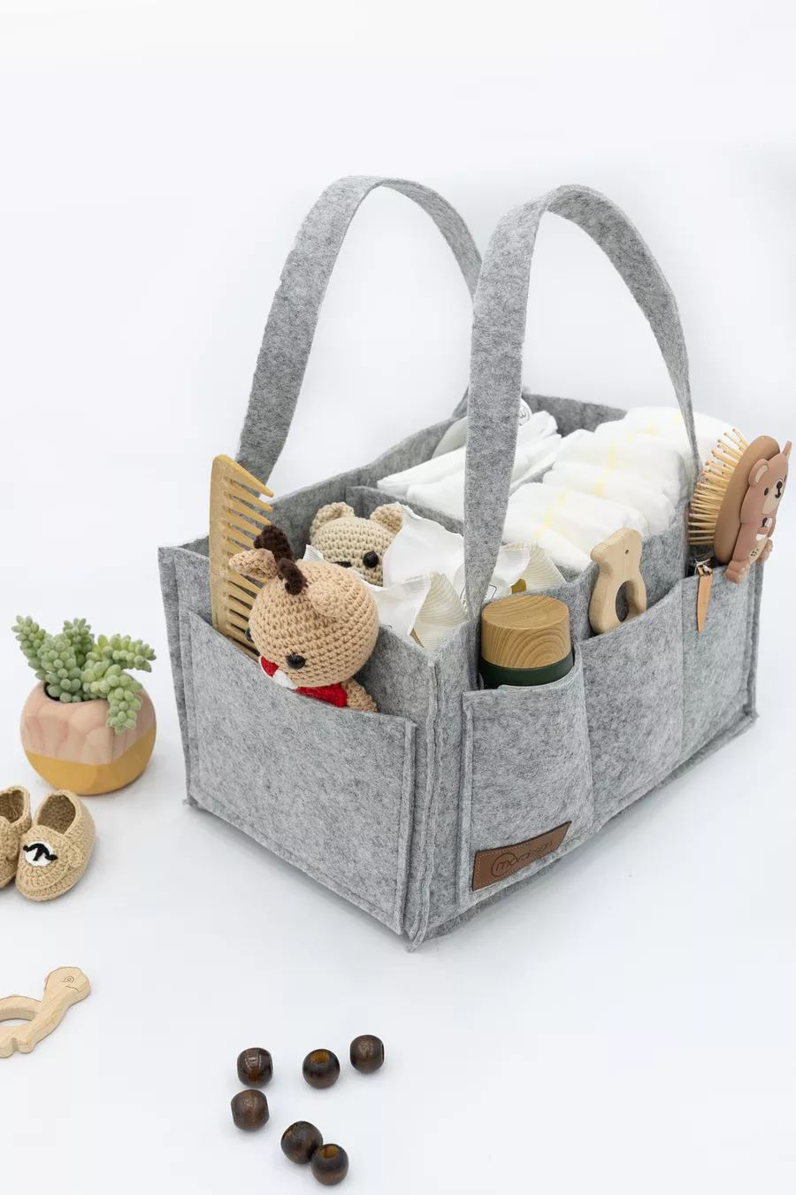 Sac de soin pour bébé en feutre Keçe pour maman, organisateur portable pour le change du nouveau-né