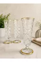 Ensemble de 6 verres à pied avec détails en or cristal pour café/létre/boissons/acier/eau/cocktail* ml