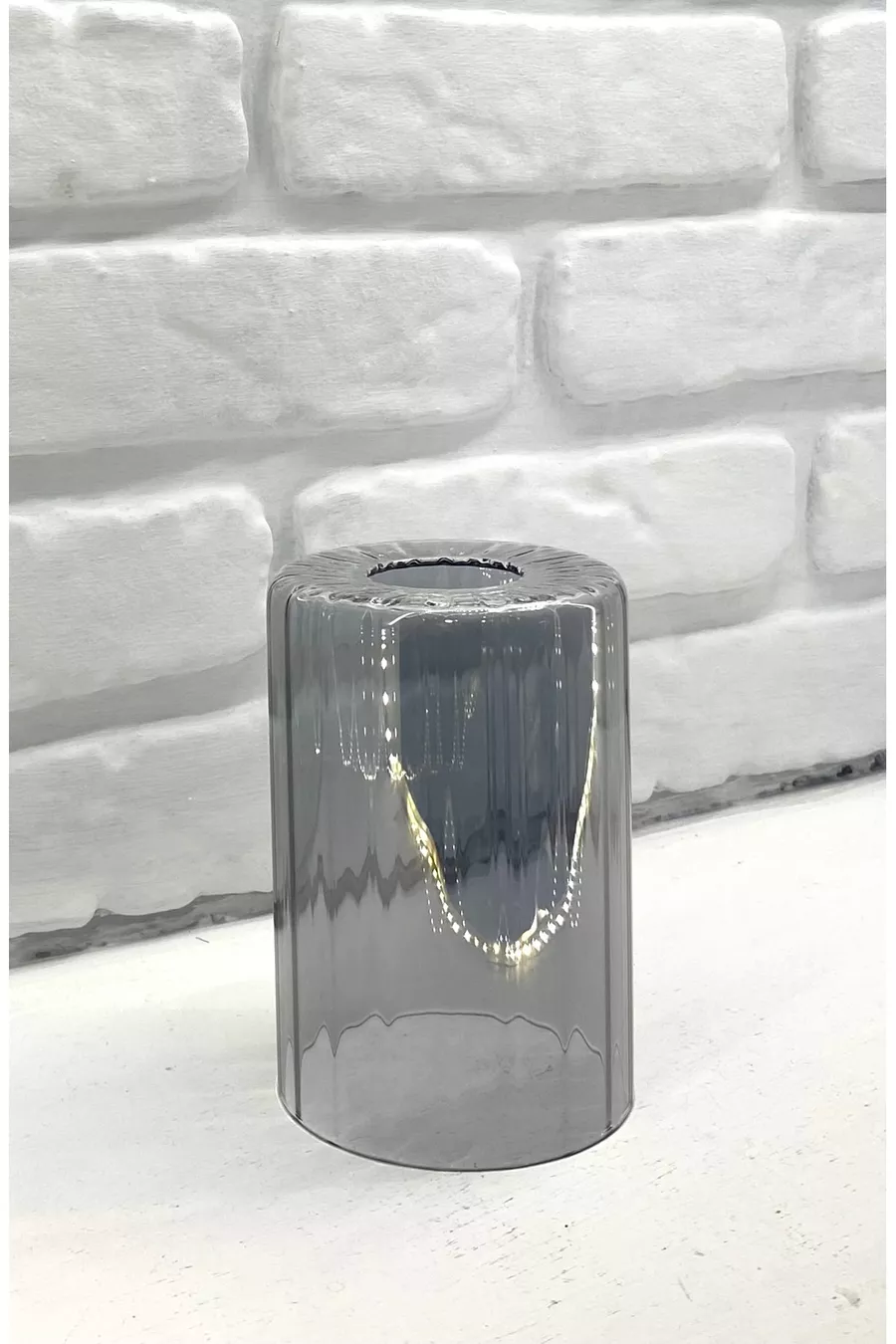 Verre de lampe à tube brillant rayé couleur chrome, abat-jour chandelier, pièce de rechange en verre  cm, compatible avec douille 