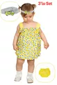 Ensemble pour bébé fille jaune avec imprimé mandarine
