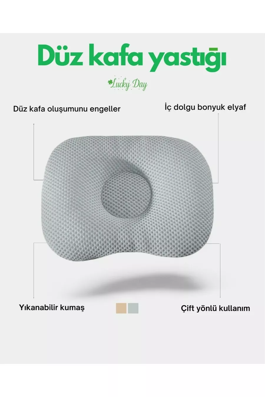 Oreiller pour tête Gris Oreiller pour tête de bébé, Oreiller plat Air, Oreiller pour bébé, Tissu en coton biologique
