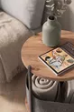 Table basse avec large sac, porte-revues, bibliothèque, porte-fleurs, pin